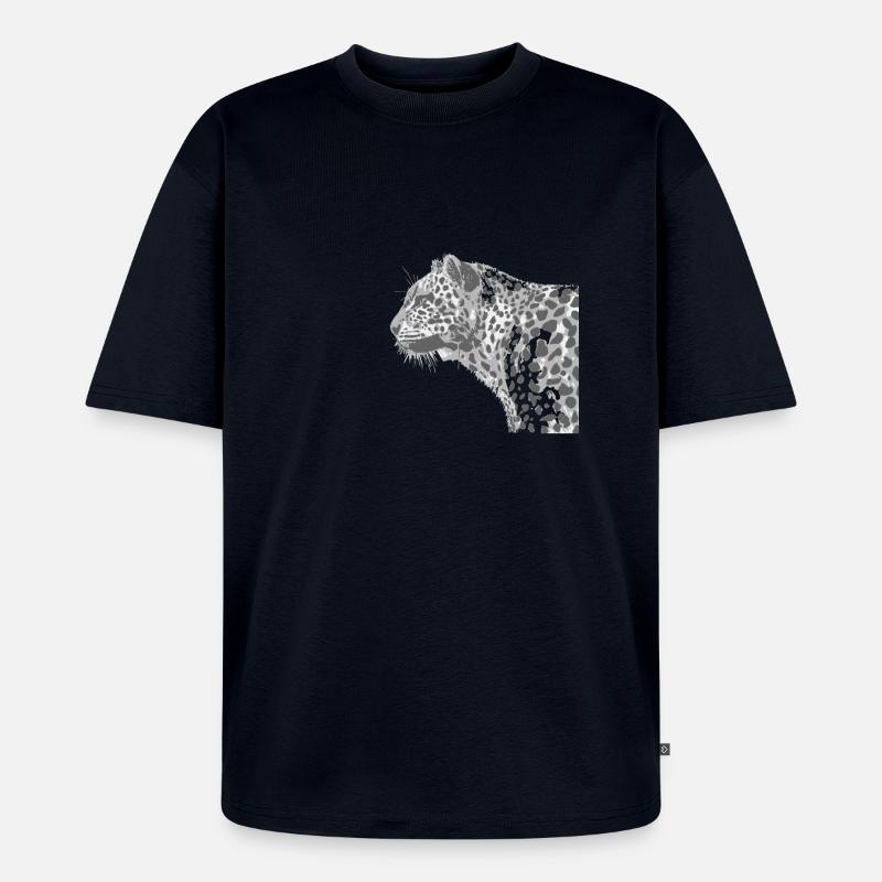 leopard - Unisex Premium Oversized Bio T-Shirt - Navy