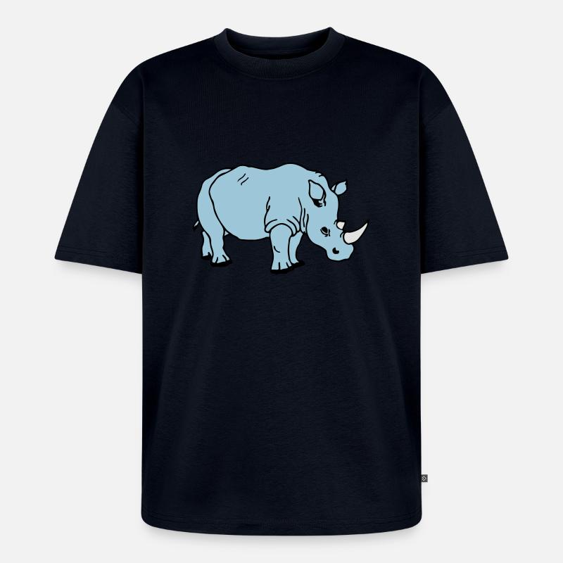 rhinoceros - Unisex Premium Oversized Organic T-Shirt - navy