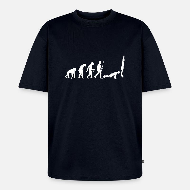 Evolution Burpee - Unisex Premium Oversized Bio T-Shirt - Navy