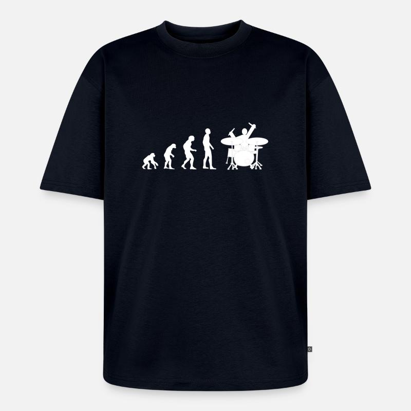 drummer evolution - Unisex Premium Oversized Organic T-Shirt - navy