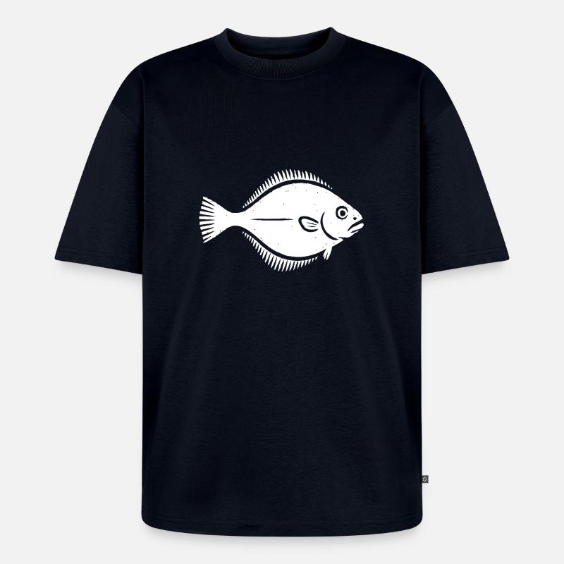 Scholle Flunder - Unisex Premium Oversized Bio T-Shirt - Navy