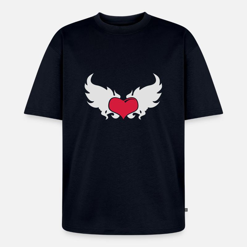 Ein loderndes Herz - Unisex Premium Oversized Bio T-Shirt - Navy