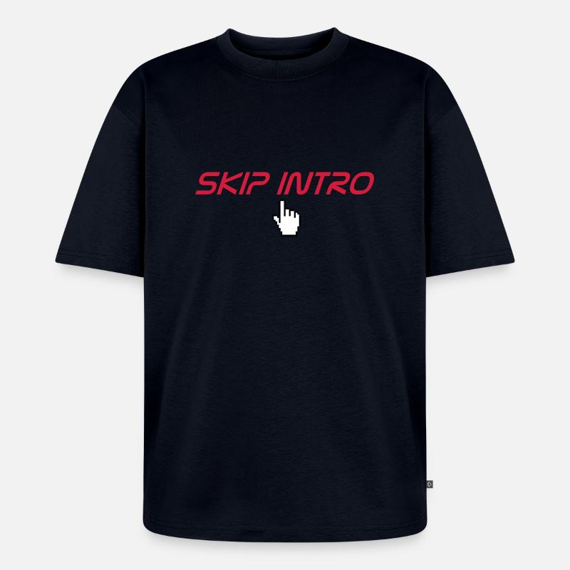 skip intro - Unisex Premium Oversized Bio T-Shirt - Navy