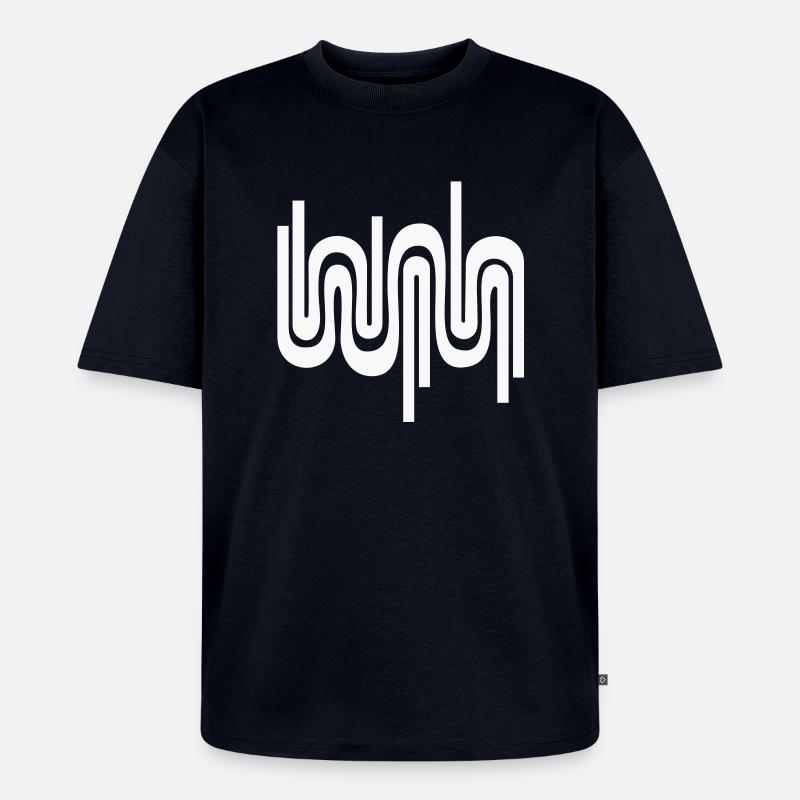 Abstract wave / 70s pattern - Unisex Premium Oversized Organic T-Shirt - navy