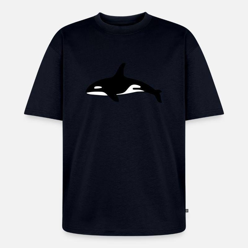 Orque requin océan - T-shirt Premium bio oversize Unisexe - bleu marine