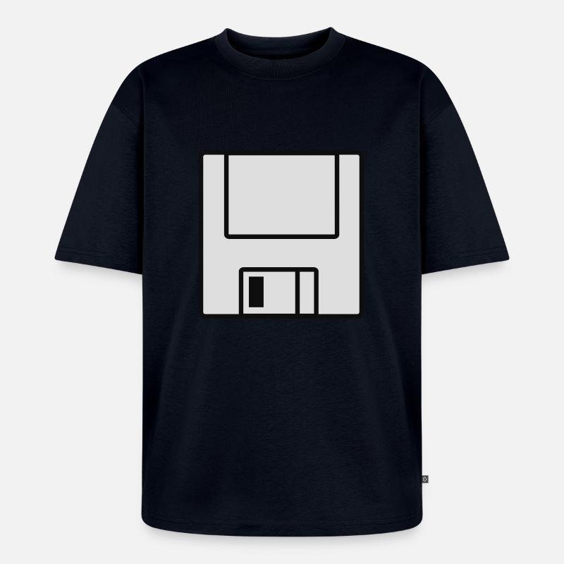 Computer-Diskette - Unisex Premium Oversized Bio T-Shirt - Navy