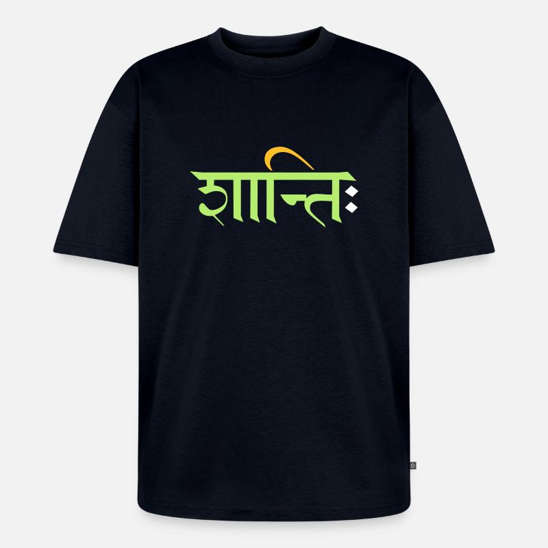 Shanti - Peace - Unisex Premium Oversized Bio T-Shirt - Navy