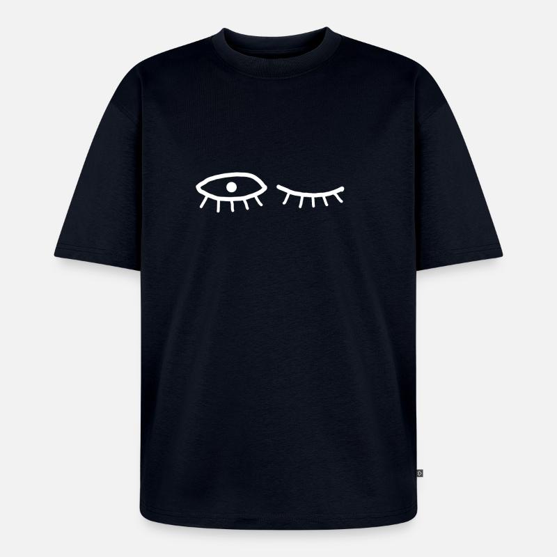 wink w - T-shirt Premium bio oversize Unisexe - bleu marine