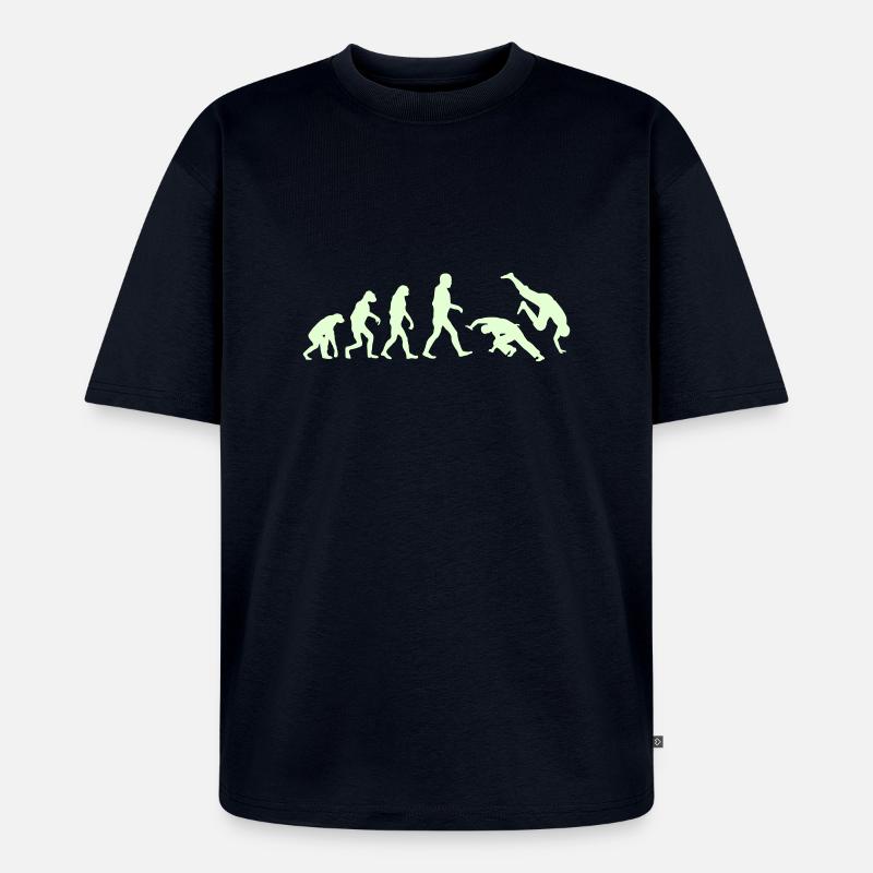 Capoeira Evolution logo - T-shirt Premium bio oversize Unisexe - bleu marine