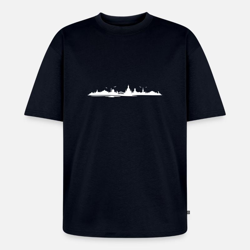 Skyline - Dresden - Unisex Premium Oversized Bio T-Shirt - Navy