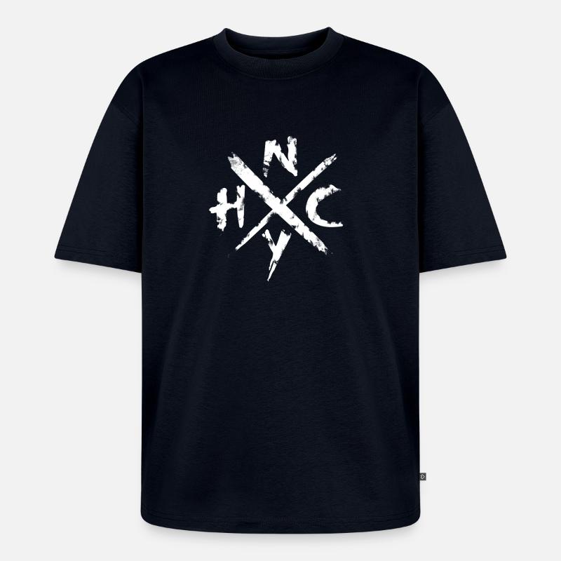 NYHC_2_grunge_white - Unisex Premium Oversized Bio T-Shirt - Navy