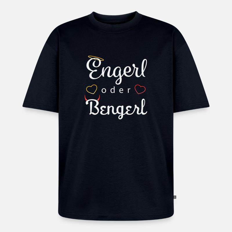 Engerl oder Bengerl - Unisex Premium Oversized Bio T-Shirt - Navy
