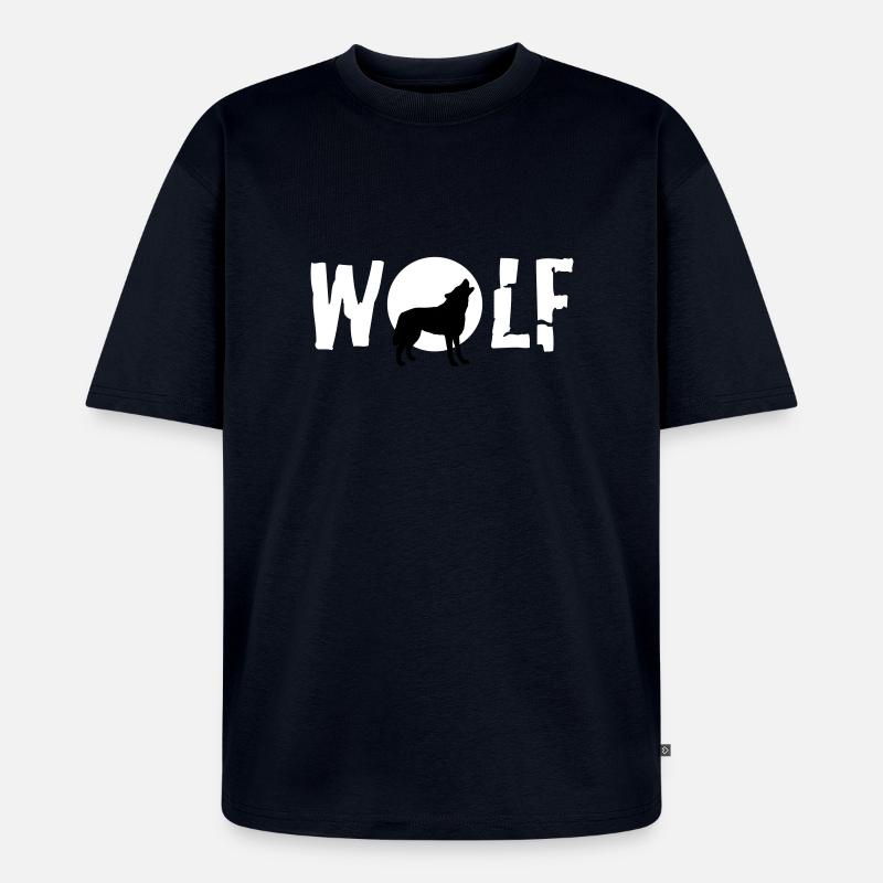 wolf_092011_c_2c - Unisex Premium Oversized Bio T-Shirt - Navy