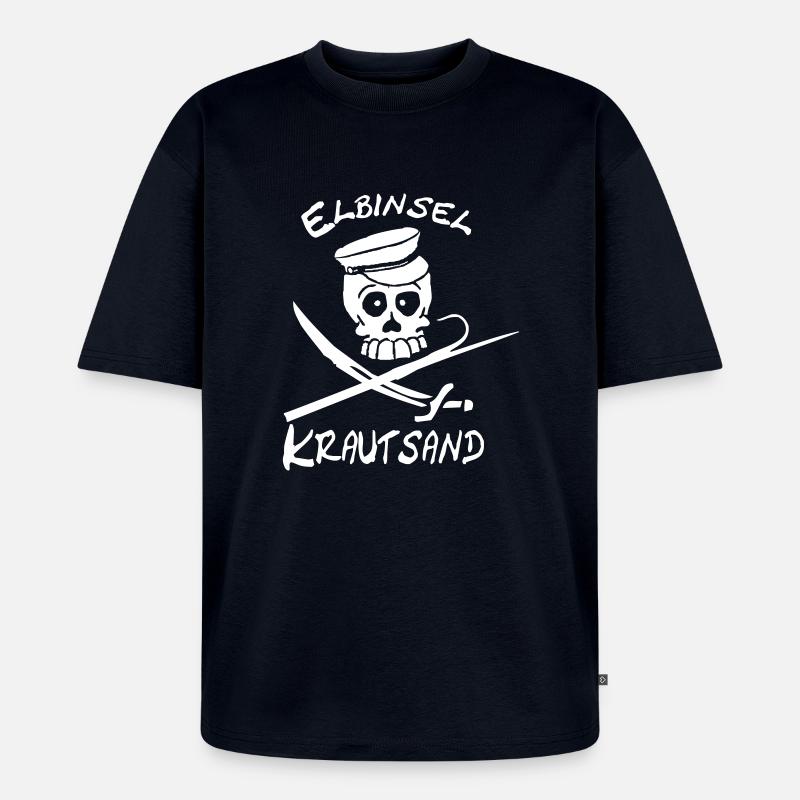 Elbinsel-Krautsand - Unisex Premium Oversized Bio T-Shirt - Navy