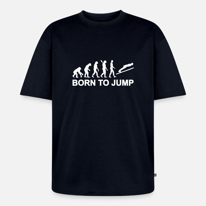 Évolution Saut à ski - T-shirt Premium bio oversize Unisexe - bleu marine