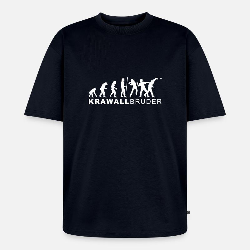 evolution_krawallbruder2 - T-shirt Premium bio oversize Unisexe - bleu marine