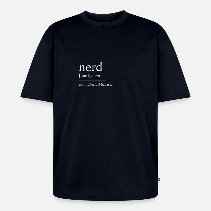 Streber Nerd - Unisex Premium Oversized Bio T-Shirt - Navy
