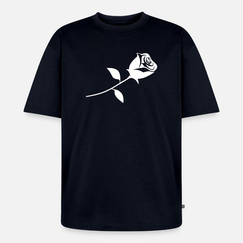 Une rose - T-shirt Premium bio oversize Unisexe - bleu marine