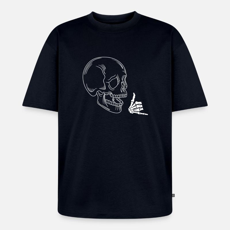 Crâne à bascule - T-shirt Premium bio oversize Unisexe - bleu marine