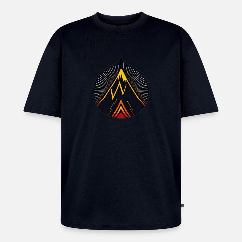 Vulkan logo - Unisex Premium Oversized Bio T-Shirt - Navy