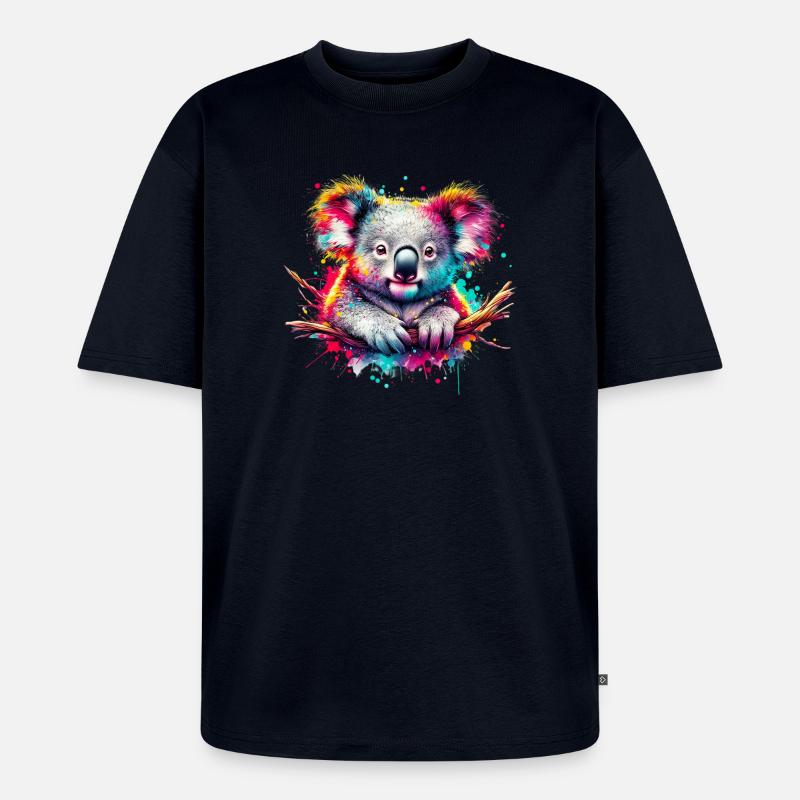 Koala - T-shirt Premium bio oversize Unisexe - bleu marine