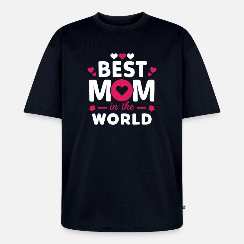 Beste Mutter der Welt - Unisex Premium Oversized Bio T-Shirt - Navy