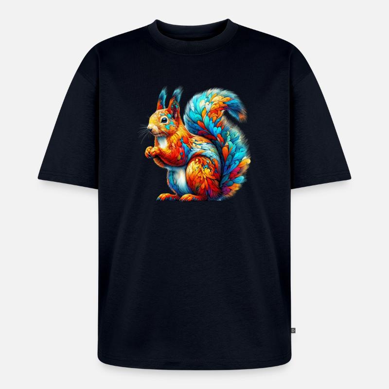 Eichhörnchen - Unisex Premium Oversized Bio T-Shirt - Navy
