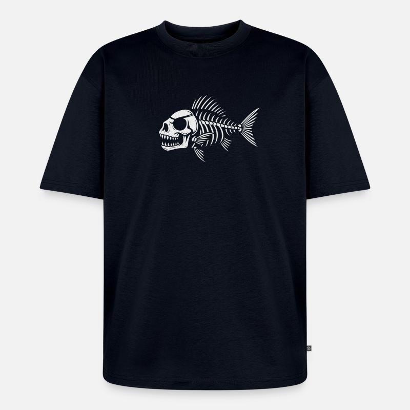 Perche Pirate Blanc - T-shirt Premium bio oversize Unisexe - bleu marine