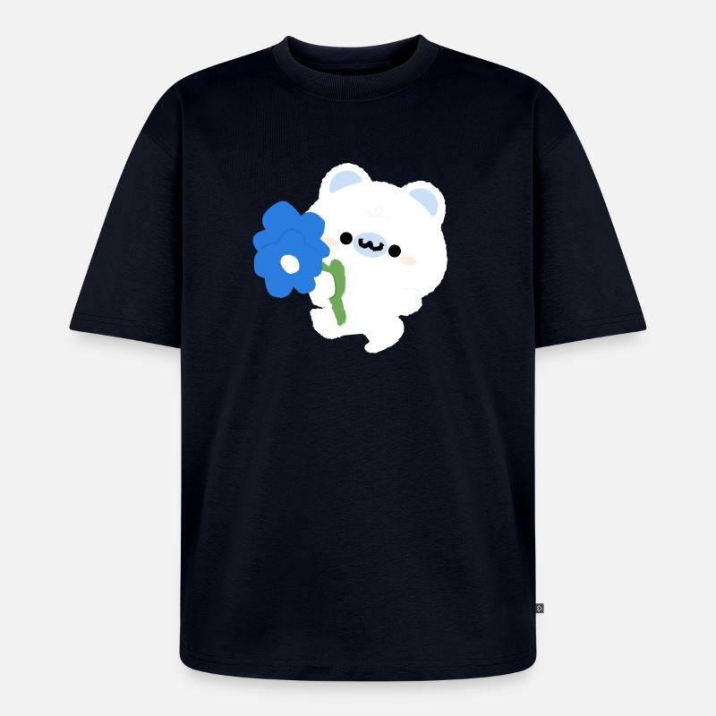 Romantischer Eisbär - Unisex Premium Oversized Bio T-Shirt - Navy