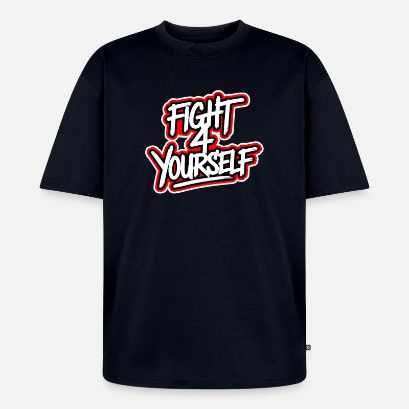 Combattez-vous à 4 vous-même - T-shirt Premium bio oversize Unisexe - bleu marine