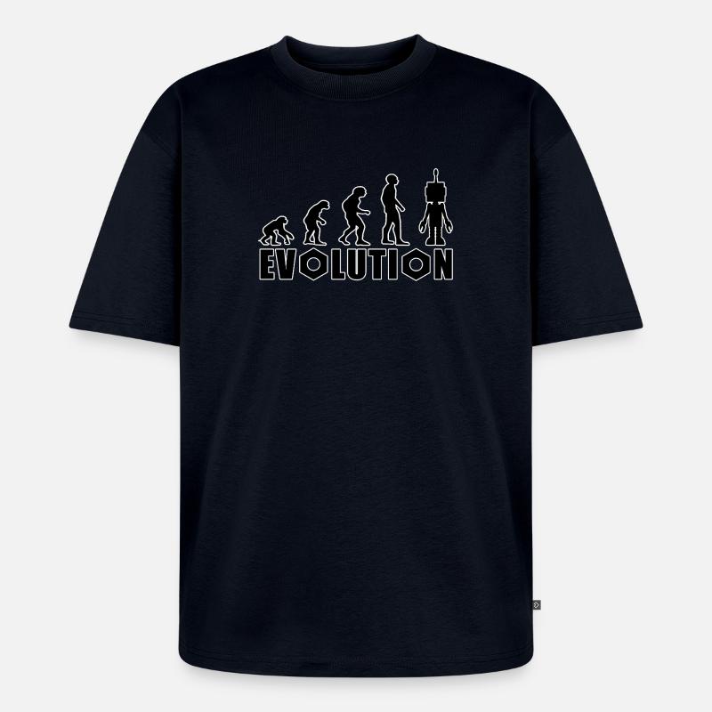 Evolution von Mensch zu Android - Unisex Premium Oversized Bio T-Shirt - Navy