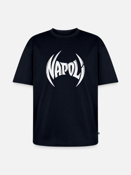 Napoli Crest Typography - Unisex Premium Oversized Organic T-Shirt - navy