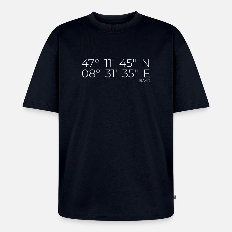 Coordinates Baar - Unisex Premium Oversized Organic T-Shirt - navy