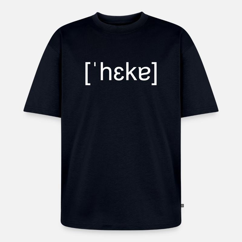 Hacker, phonetic spelling, white - Unisex Premium Oversized Organic T-Shirt - navy