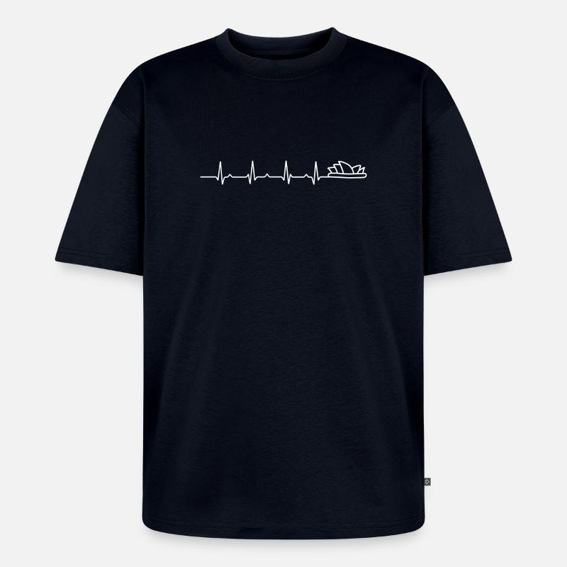 En attente d’image de conception - T-shirt Premium bio oversize Unisexe - bleu marine