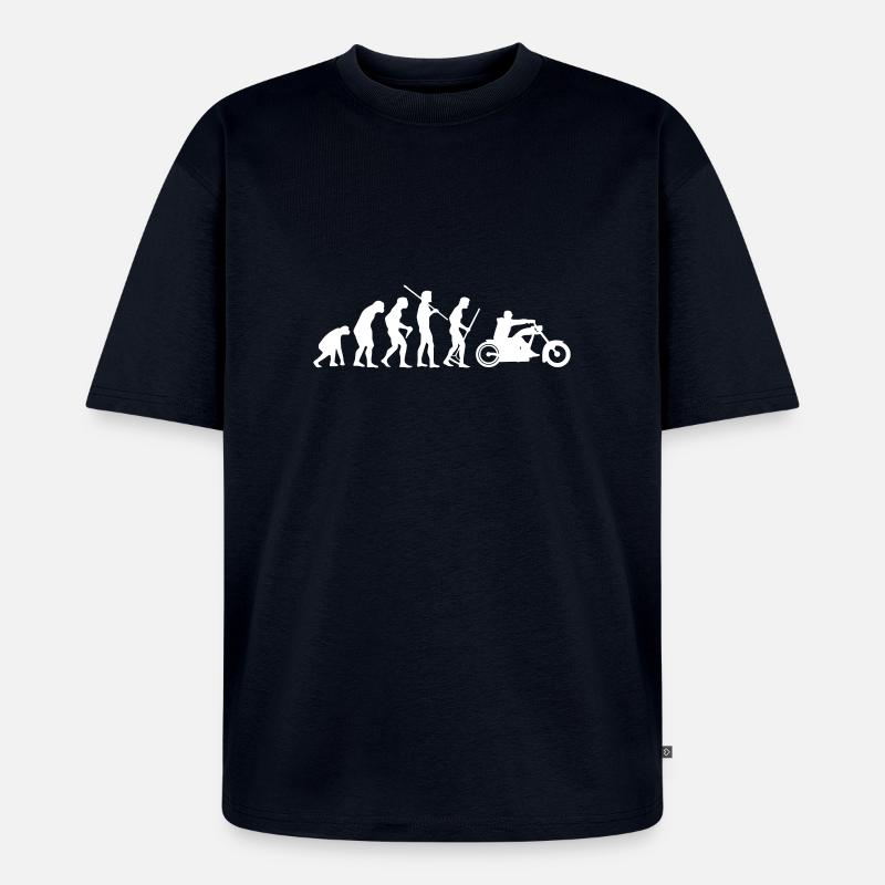 MOTORCYCLE EVOLUTION - T-shirt Premium bio oversize Unisexe - bleu marine