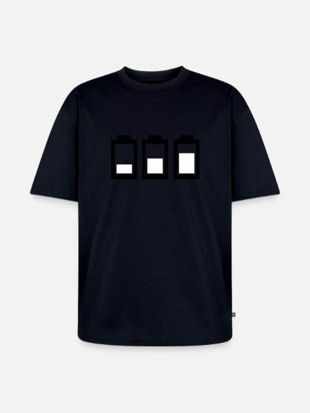 Power - Akku - Unisex Premium Oversized Bio T-Shirt - Navy