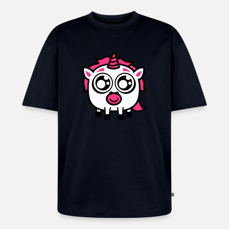 Glupschi Einhorn - Unisex Premium Oversized Bio T-Shirt - Navy