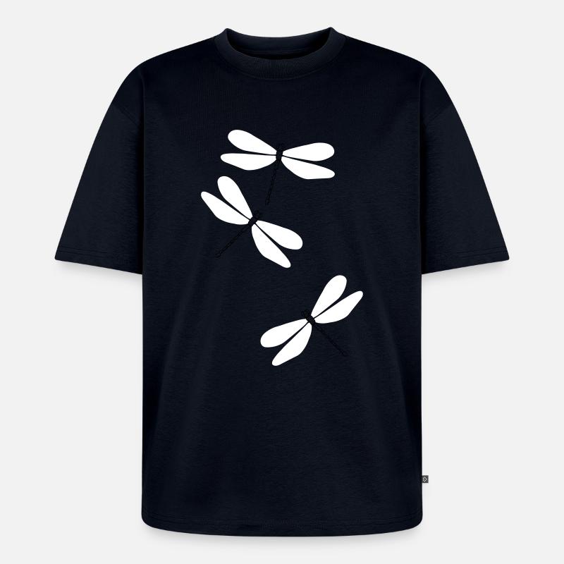 Libellen beu5 - Unisex Premium Oversized Bio T-Shirt - Navy