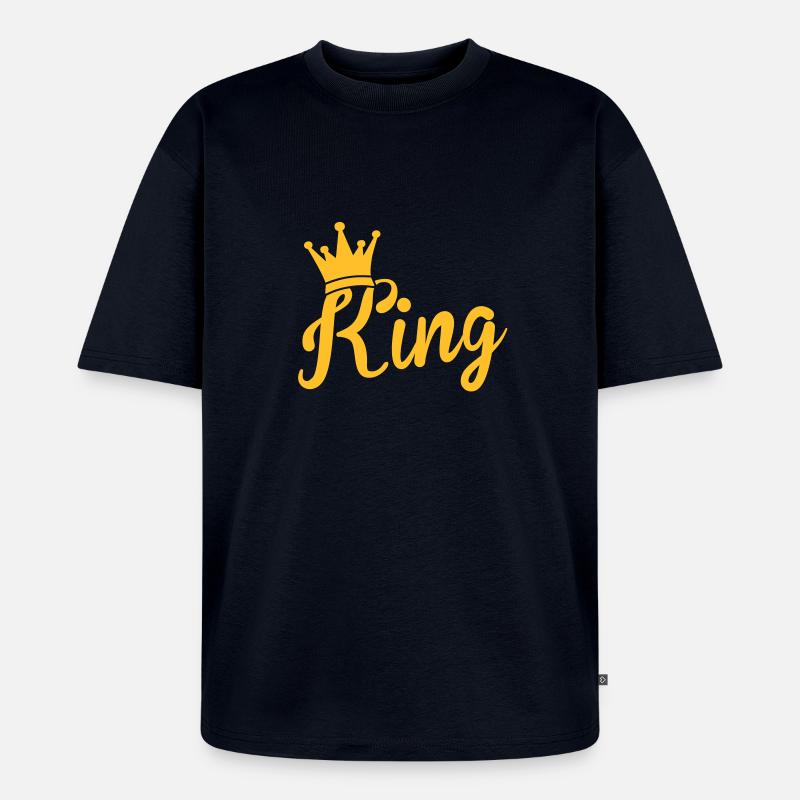 king - Unisex Premium Oversized Bio T-Shirt - Navy