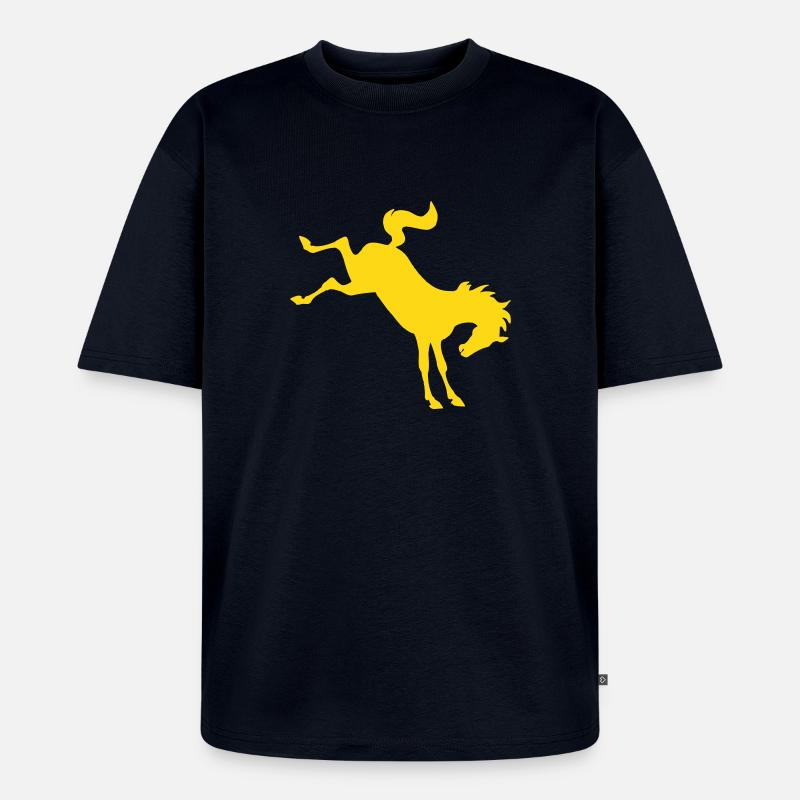 Ausfeerendes Pferd - Unisex Premium Oversized Bio T-Shirt - Navy