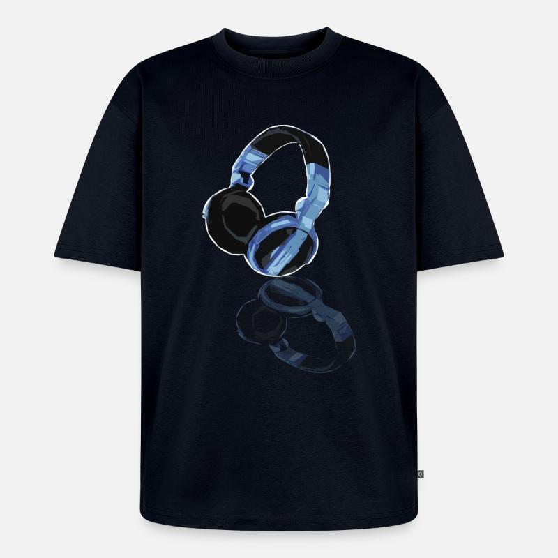 DJ-Kopfhörer 2.0 - Unisex Premium Oversized Bio T-Shirt - Navy