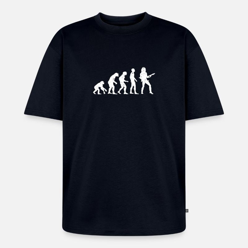 EVOLUTION GUITARISTE! - T-shirt Premium bio oversize Unisexe - bleu marine
