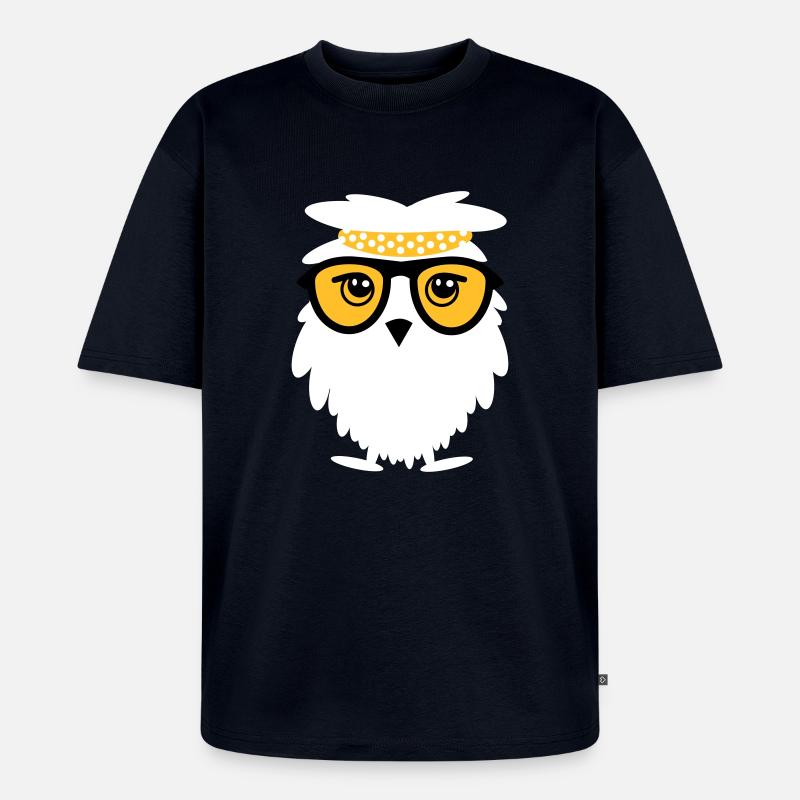 Weise Eule - Unisex Premium Oversized Bio T-Shirt - Navy