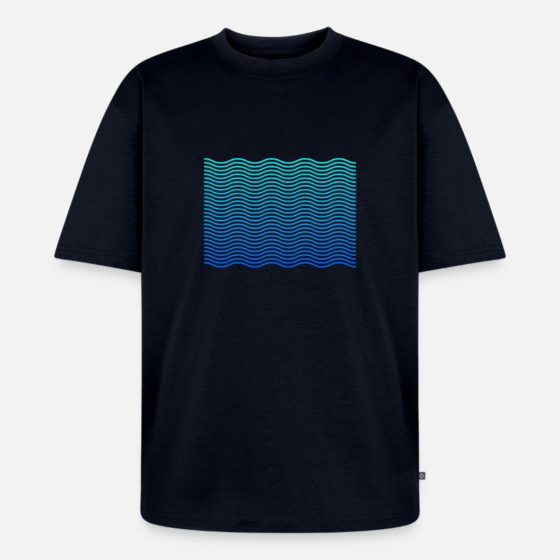 Conception de vagues de vagues - T-shirt Premium bio oversize Unisexe - bleu marine