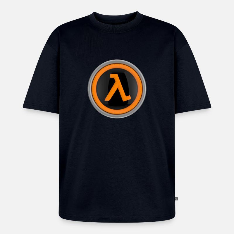 Lambda logo - Unisex Premium Oversized Organic T-Shirt - navy