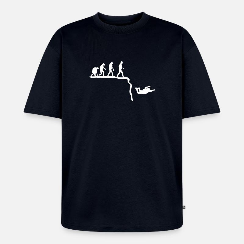 base jumping evolution - T-shirt Premium bio oversize Unisexe - bleu marine