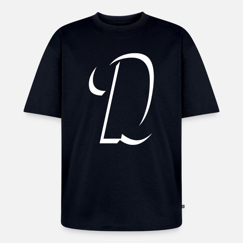 Letter D, Name, der Buchstabe D - Unisex Premium Oversized Bio T-Shirt - Navy