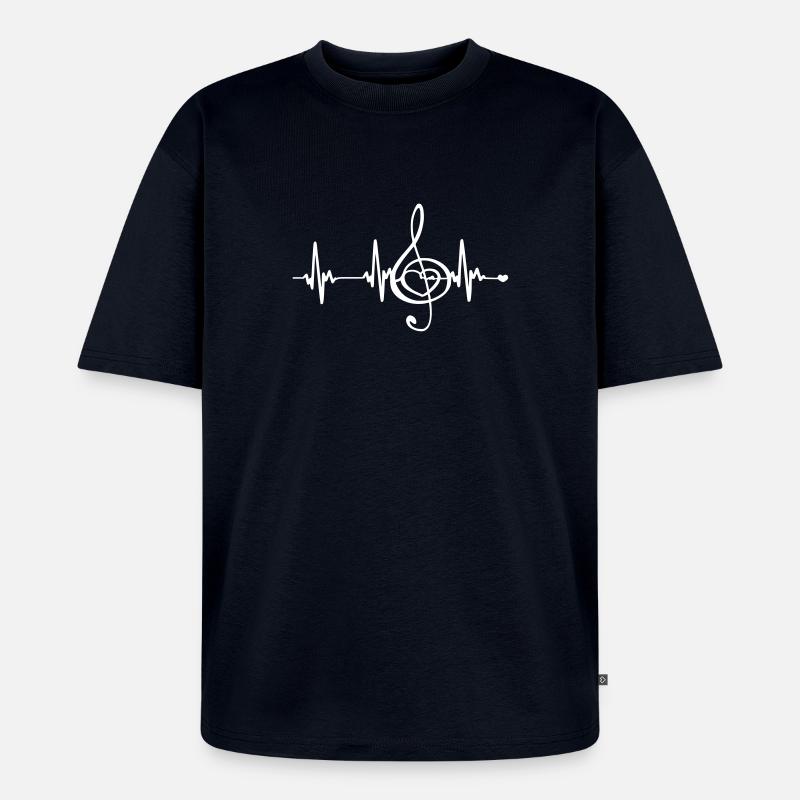 Herzfrequenz Musik - Unisex Premium Oversized Bio T-Shirt - Navy