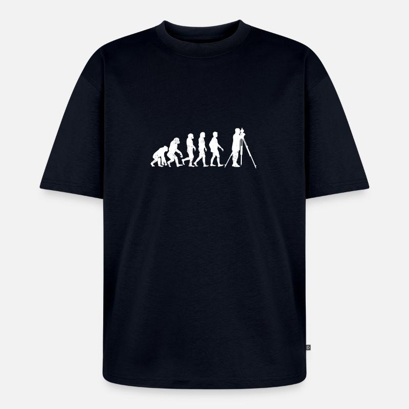 Landvermesser evolution vermesser geschenk beruf - Unisex Premium Oversized Bio T-Shirt - Navy